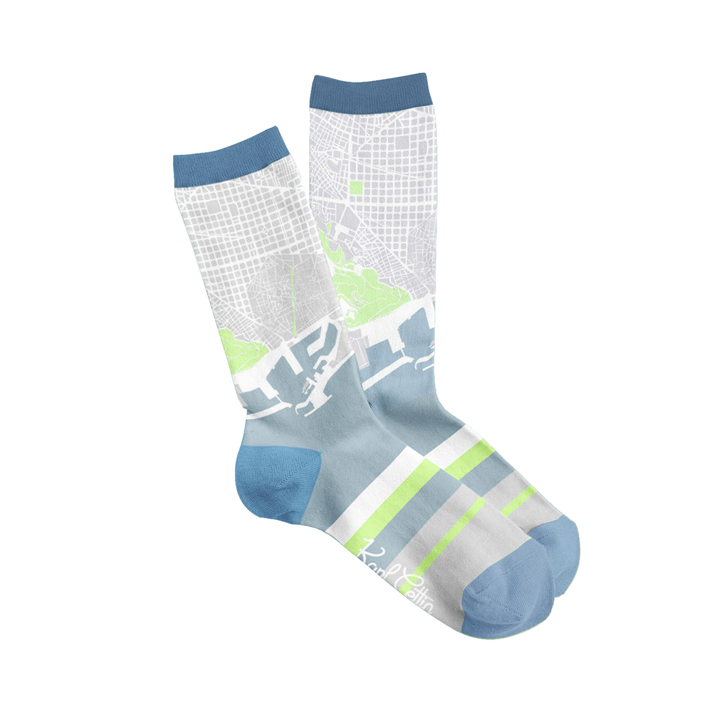 Fisura Par de calcetines unisex "Mapa de Barcelona"
