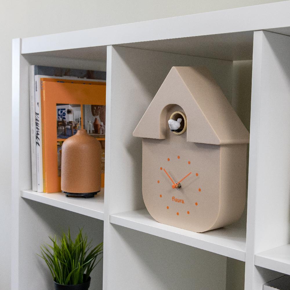 Fisura Reloj De Cuco Beige Con Dial Naranja
