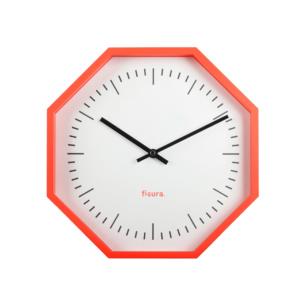 Fisura Reloj de Pared Octogonal Neón