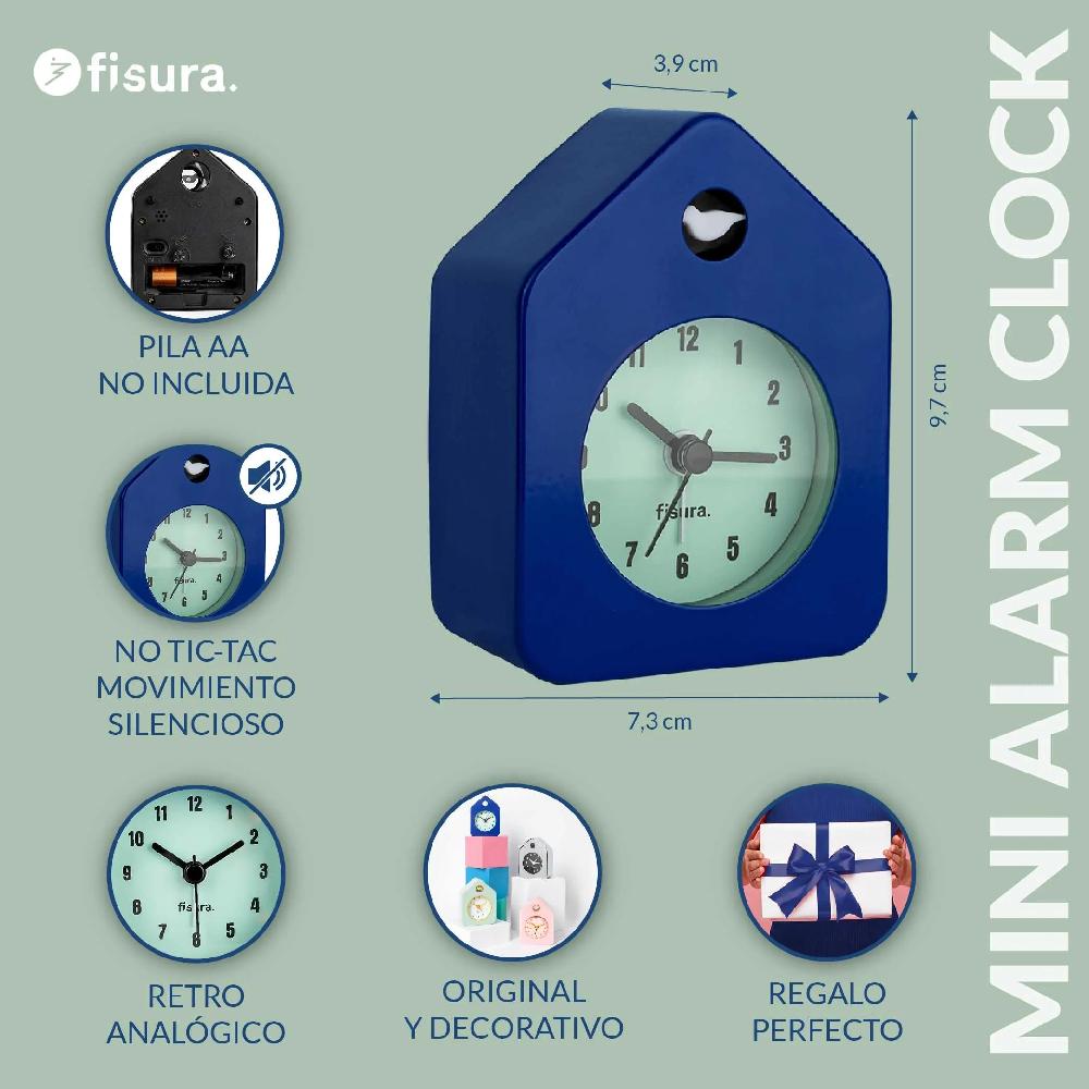 Fisura Reloj Despertador Casita Mini Azul