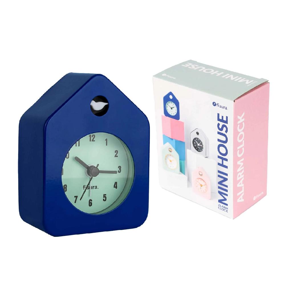 Fisura Reloj despertador casita mini azul