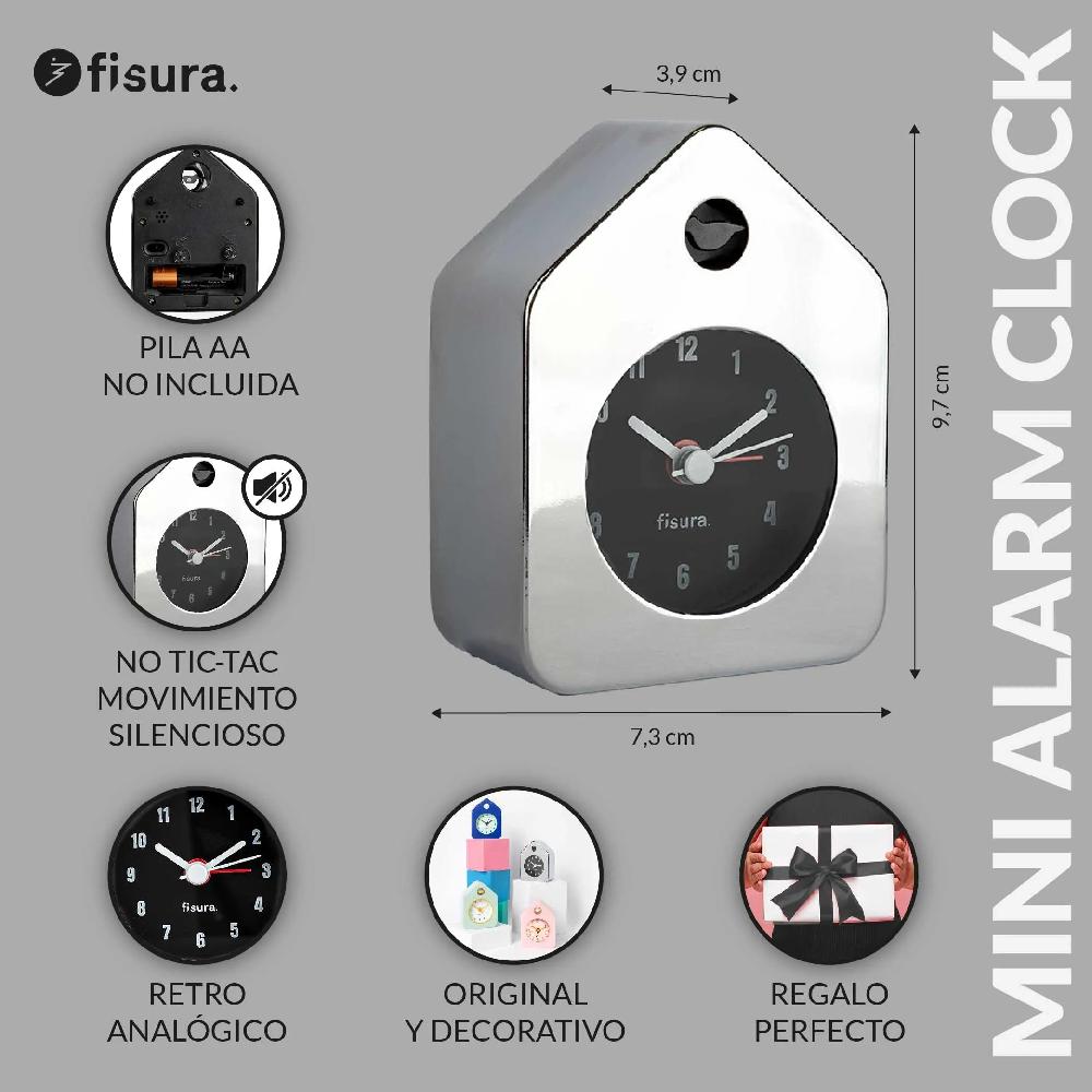 Fisura Reloj Despertador Casita Mini Cromo