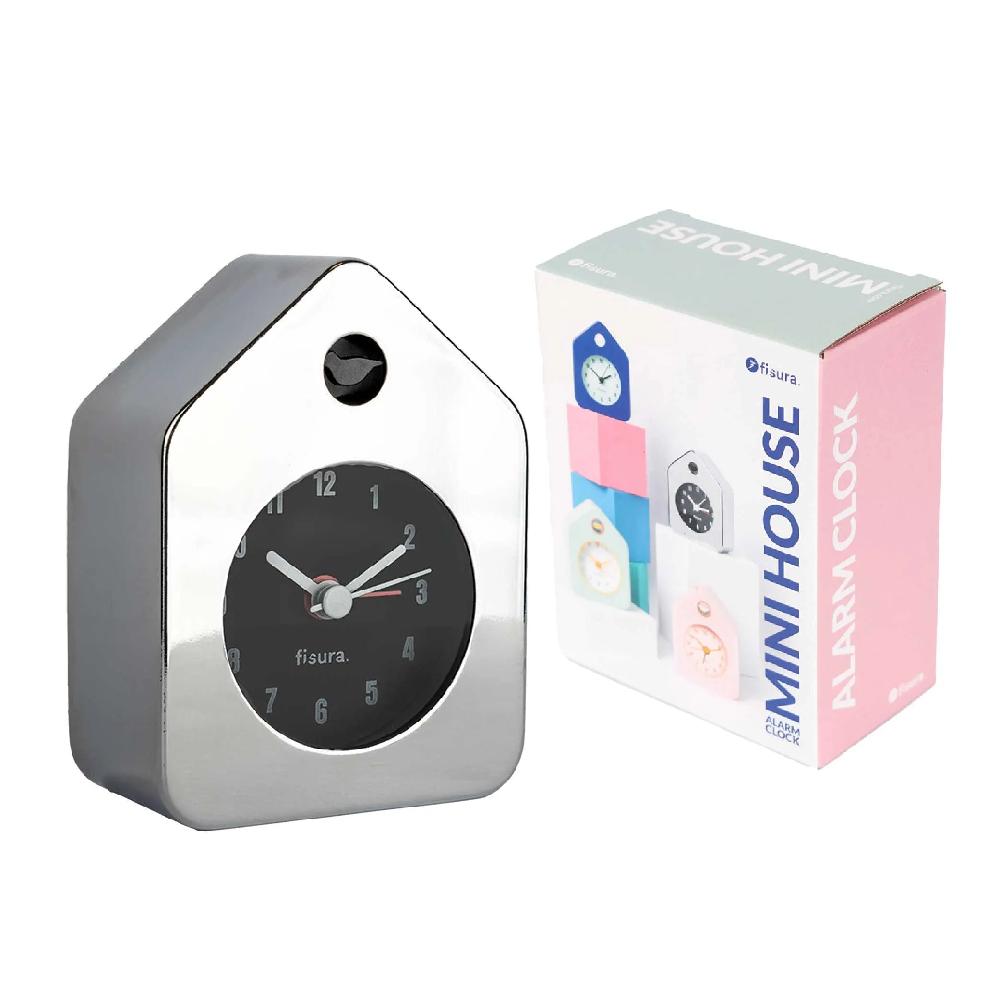 Fisura Reloj despertador casita mini cromo
