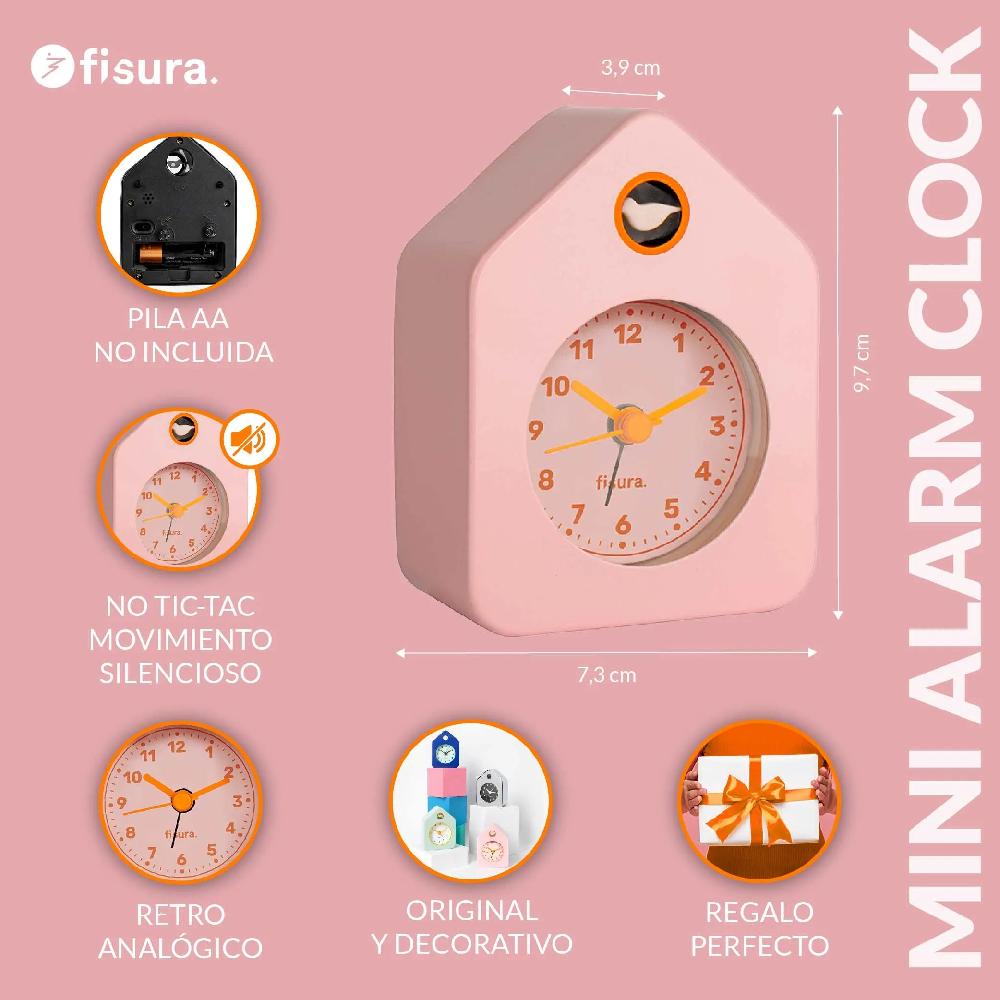 Fisura Reloj Despertador Casita Mini Rosa