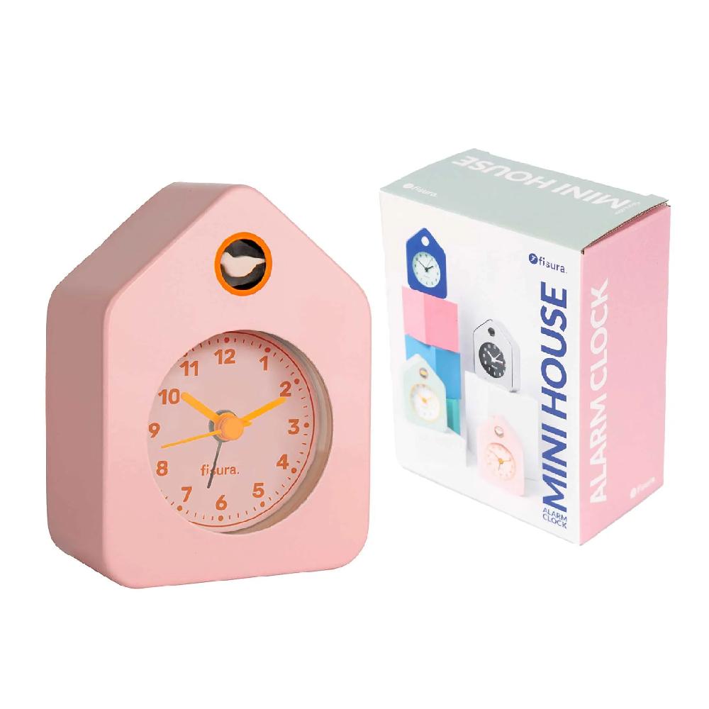 Fisura Reloj despertador casita mini rosa