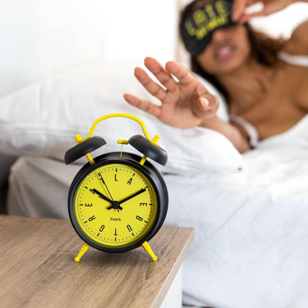 Fisura Reloj Despertador Retro Amarillo & Negro