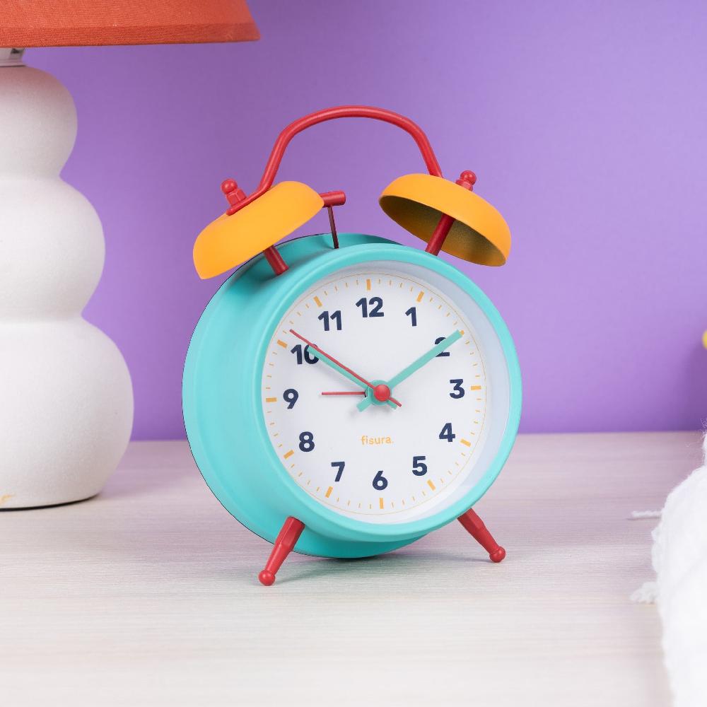 Fisura Reloj Despertador Retro Azul Y Amarillo