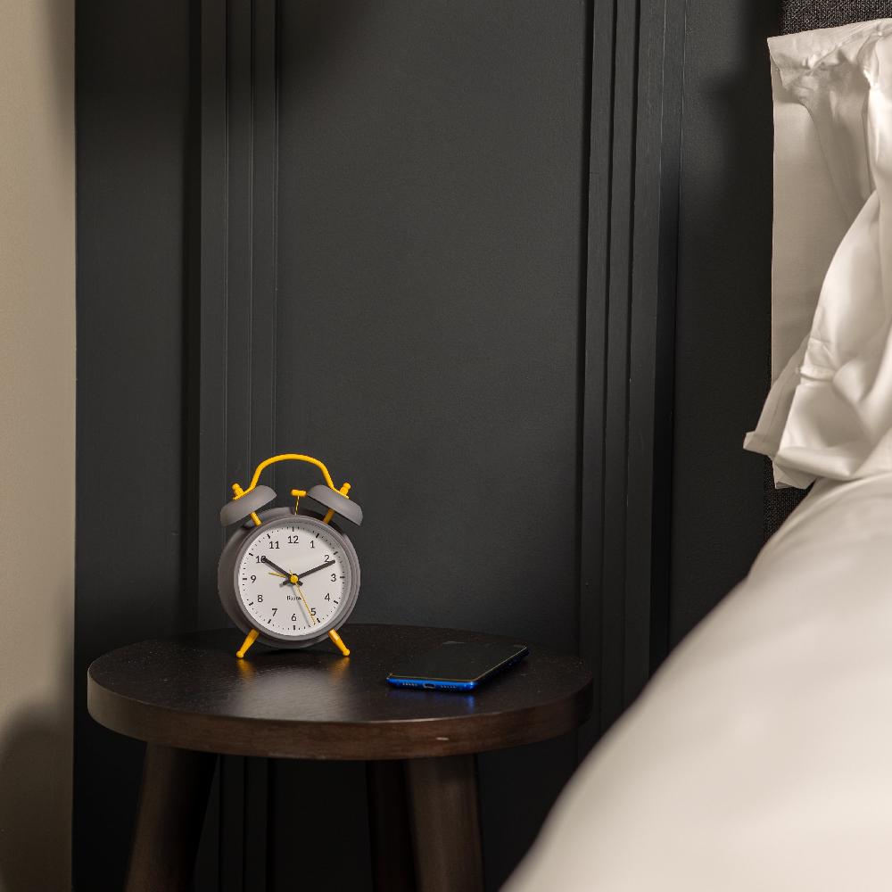 Fisura Reloj Despertador Retro Gris & Amarillo