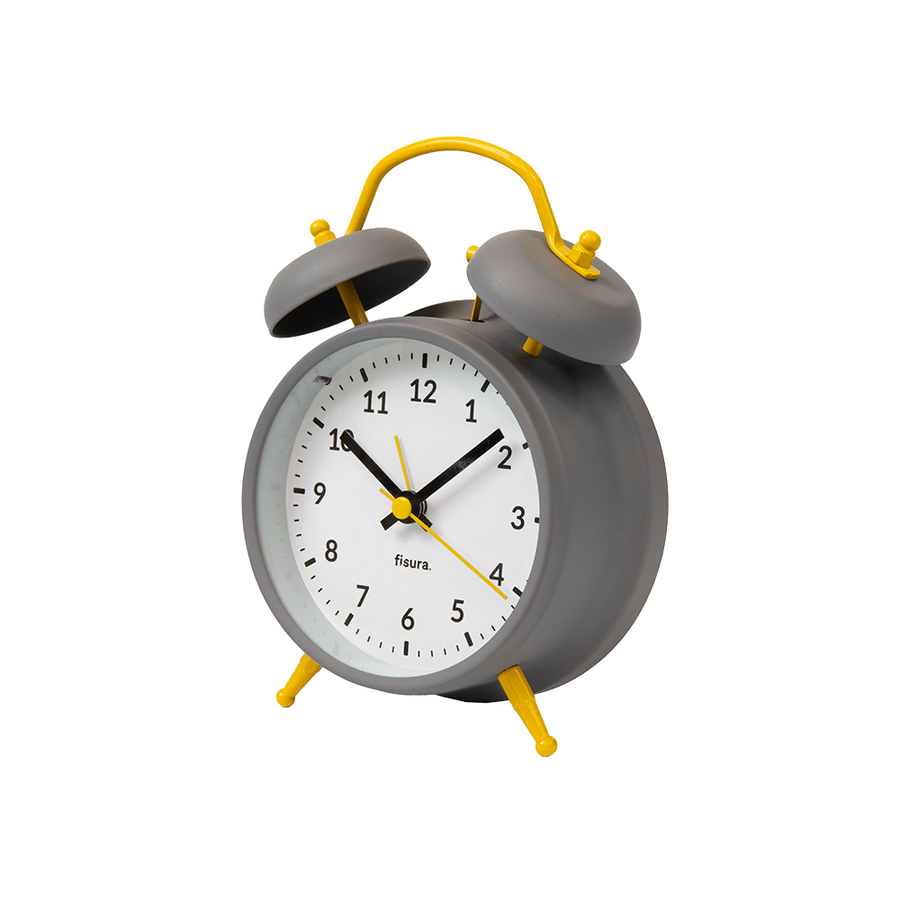 Fisura Reloj despertador Retro Gris & Amarillo