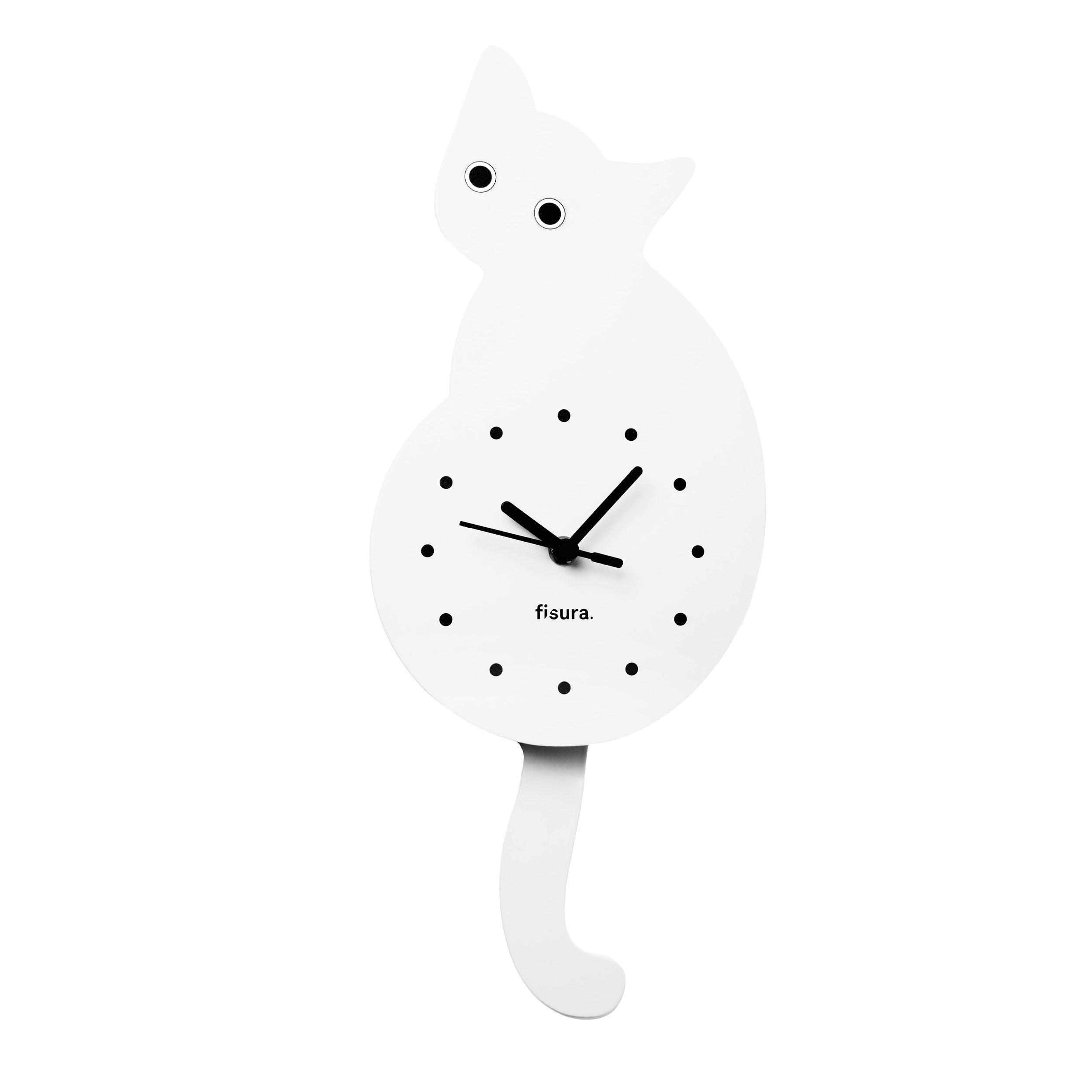 Fisura Reloj gato blanco