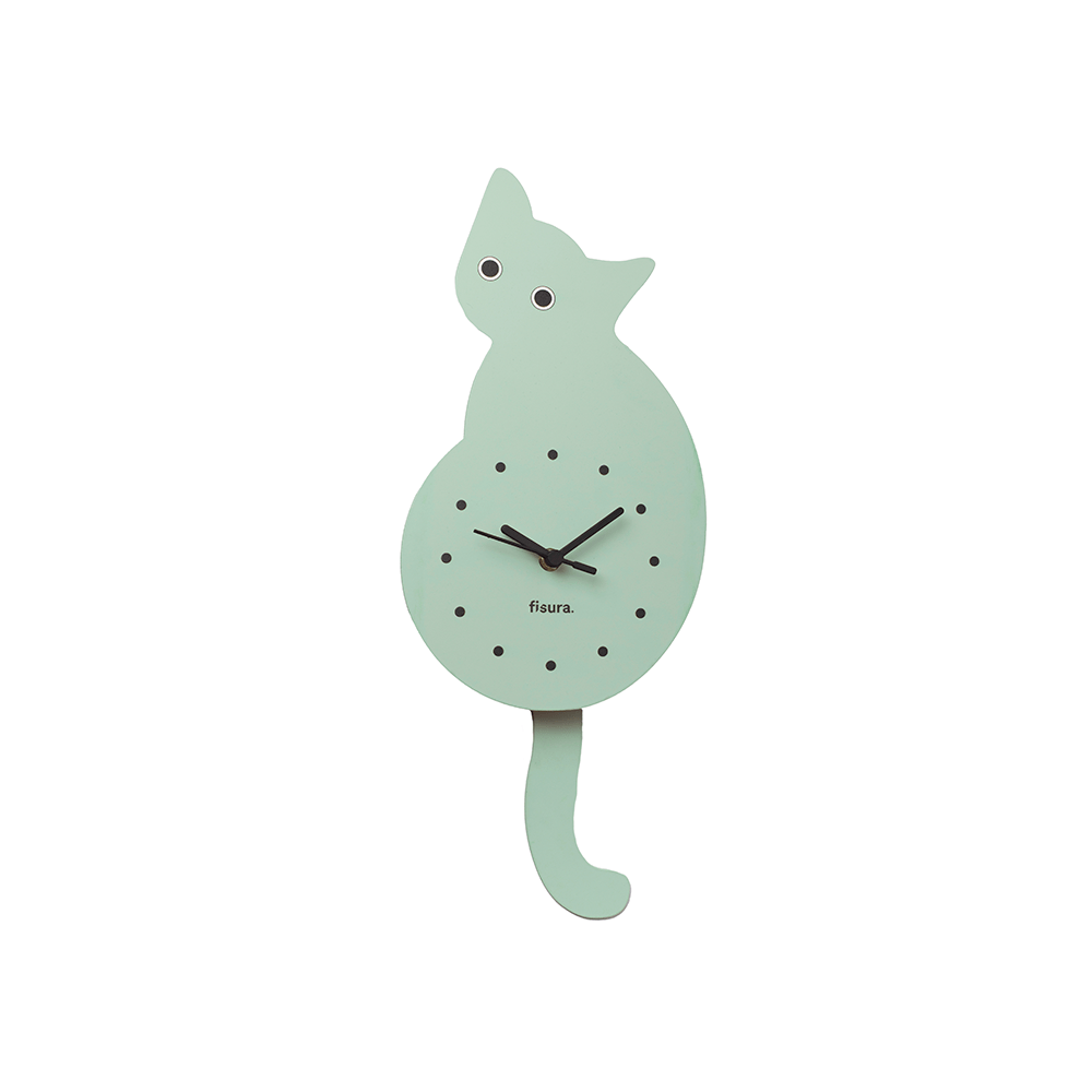 Fisura Reloj gato verde menta