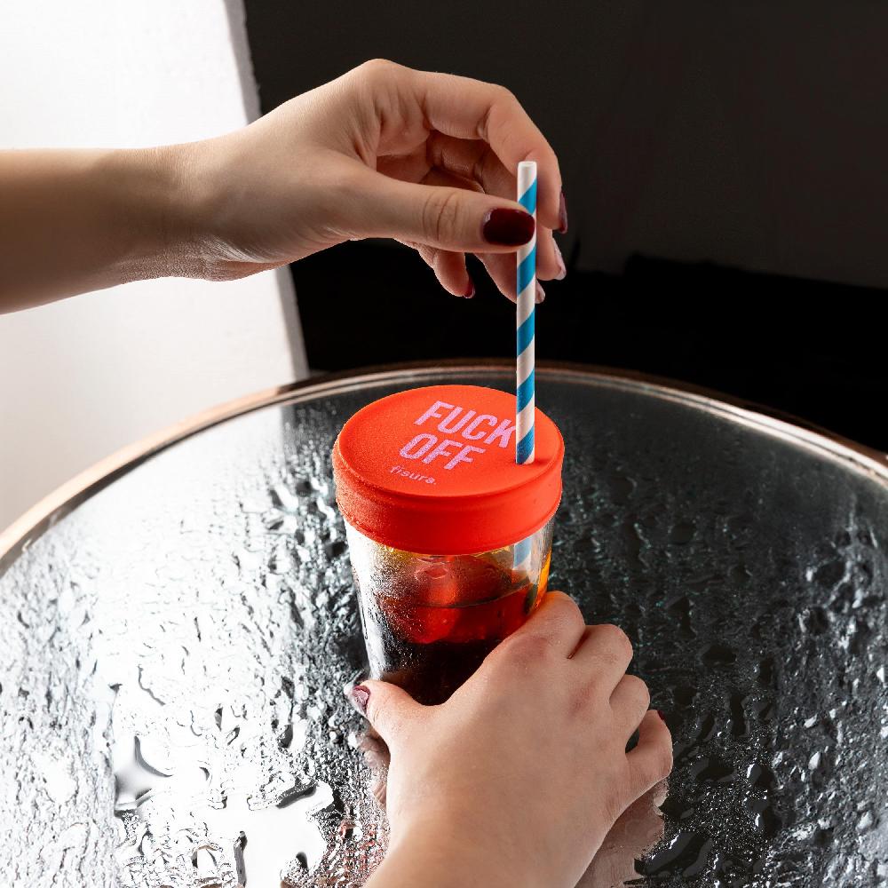 Fisura Tapa Vasos Antidroga “Fuck Off” Rojo