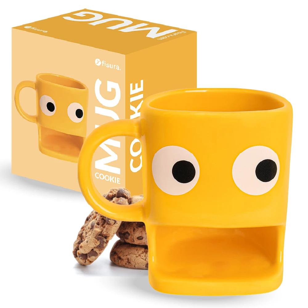 Fisura Taza para galletas amarilla