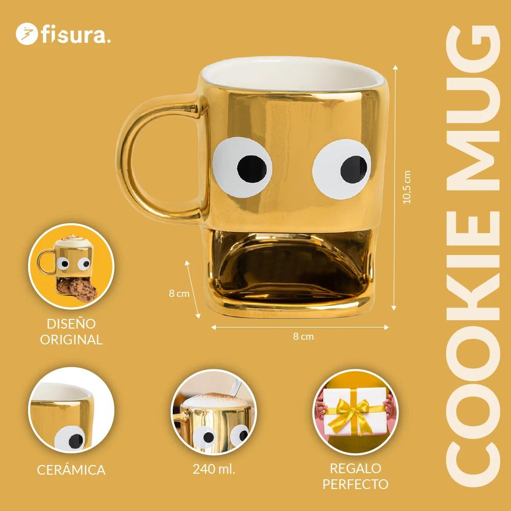 Fisura Taza Para Galletas Dorada