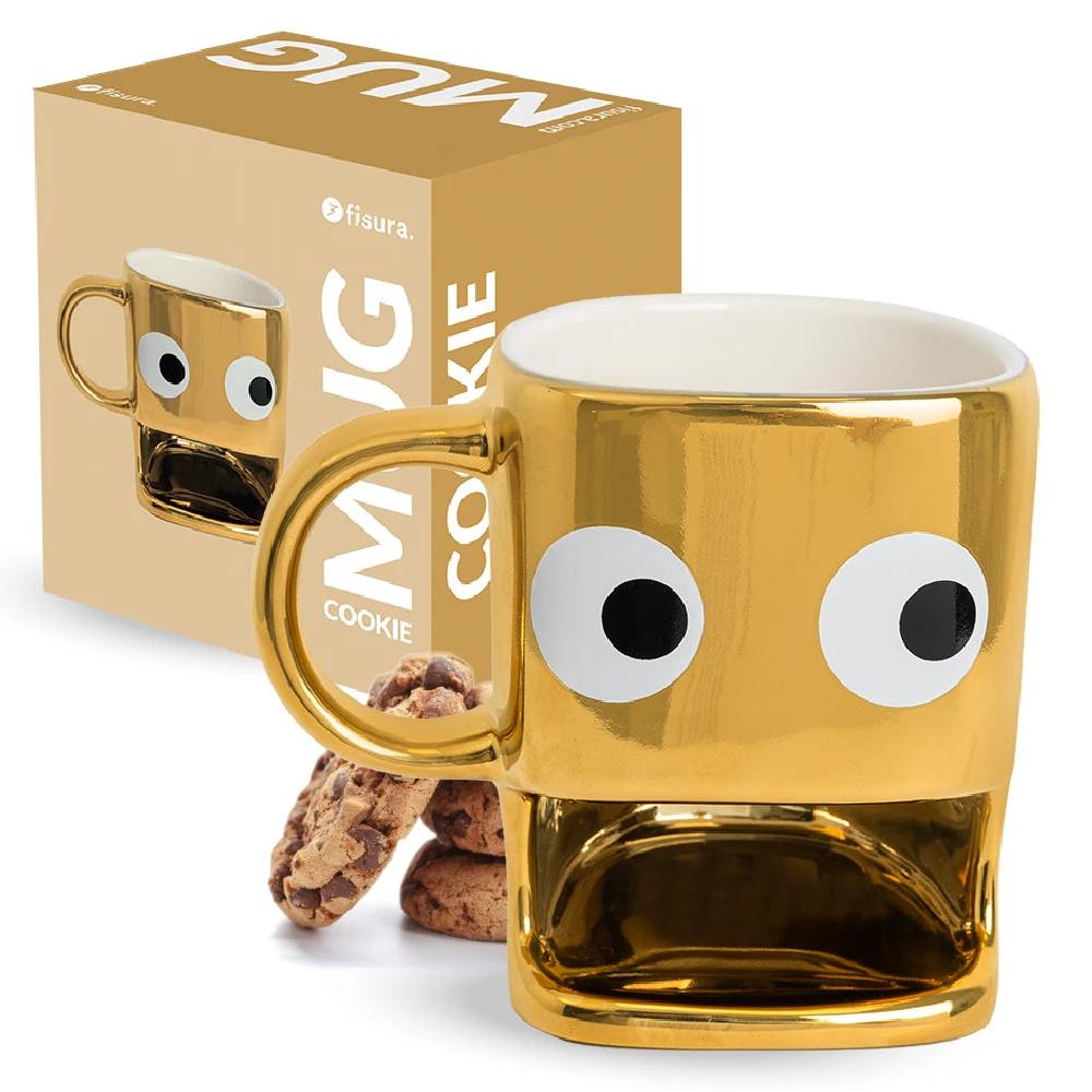 Fisura Taza para galletas dorada