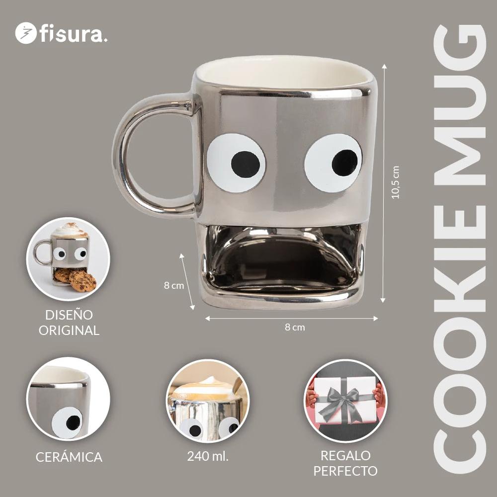 Fisura Taza Para Galletas Plateada