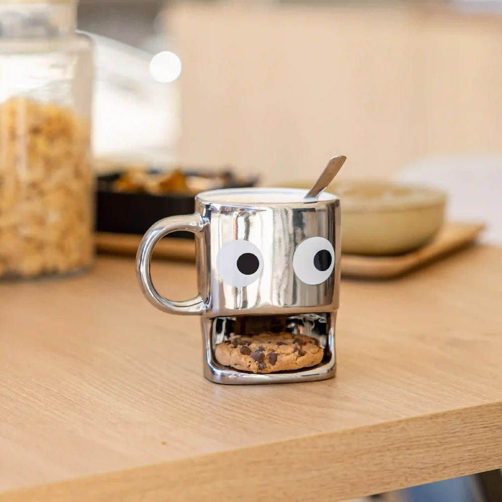 Fisura Taza Para Galletas Plateada