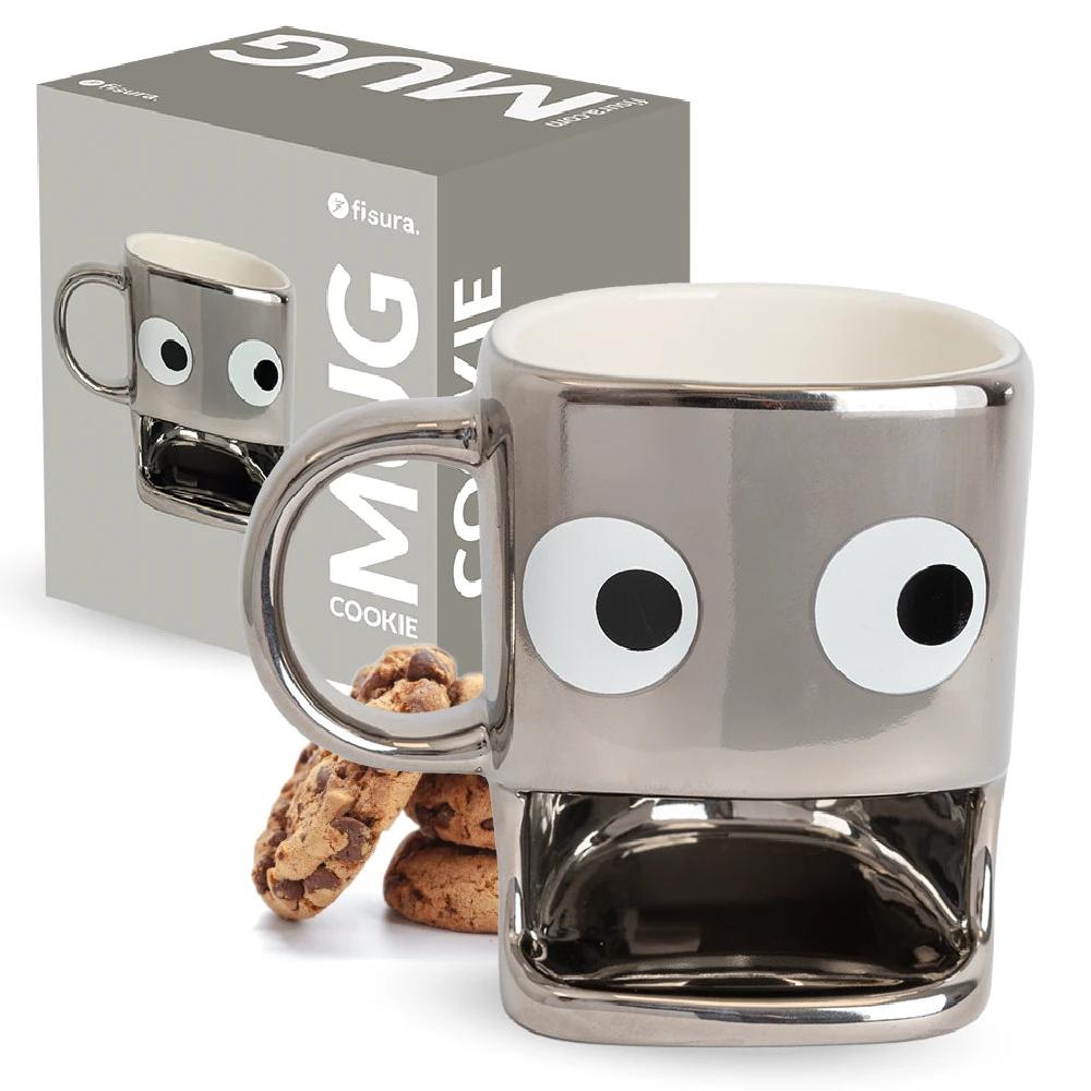 Fisura Taza para galletas plateada