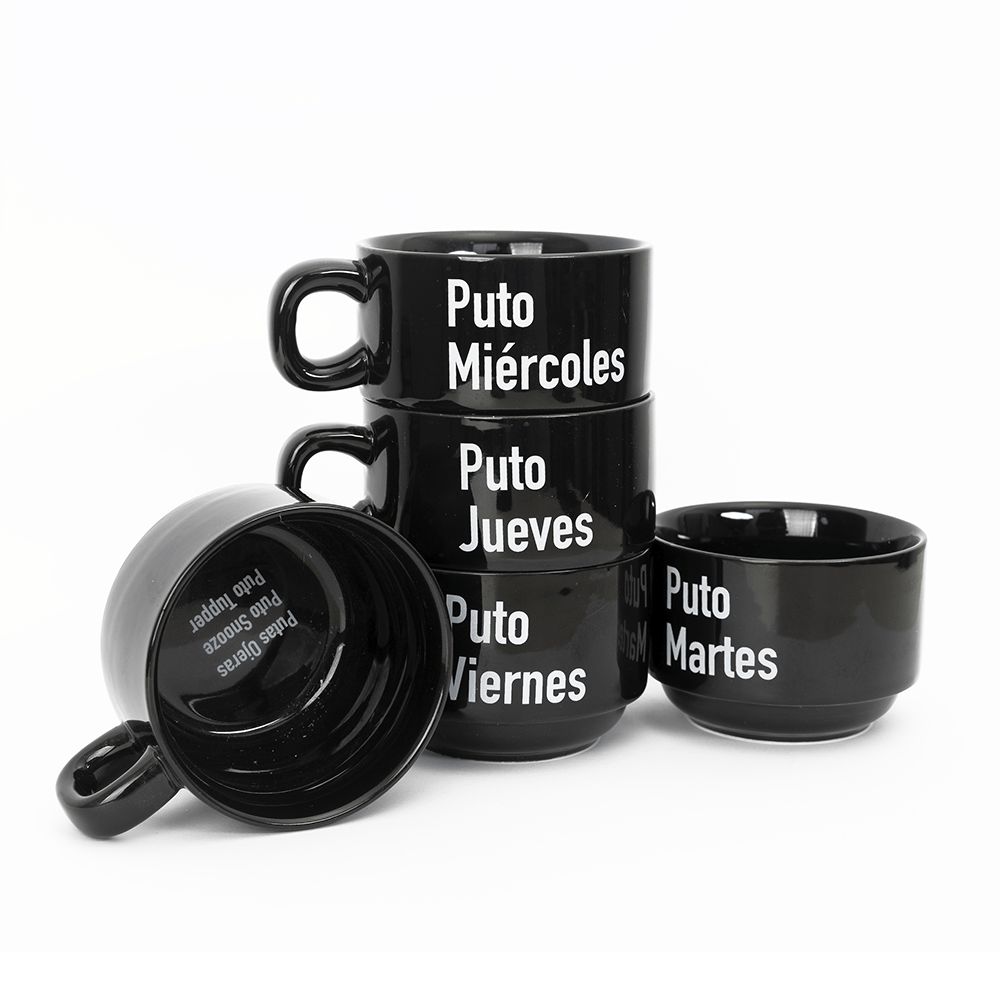 Fisura Tazas "Puta Semana" ESP (Set de 5)
