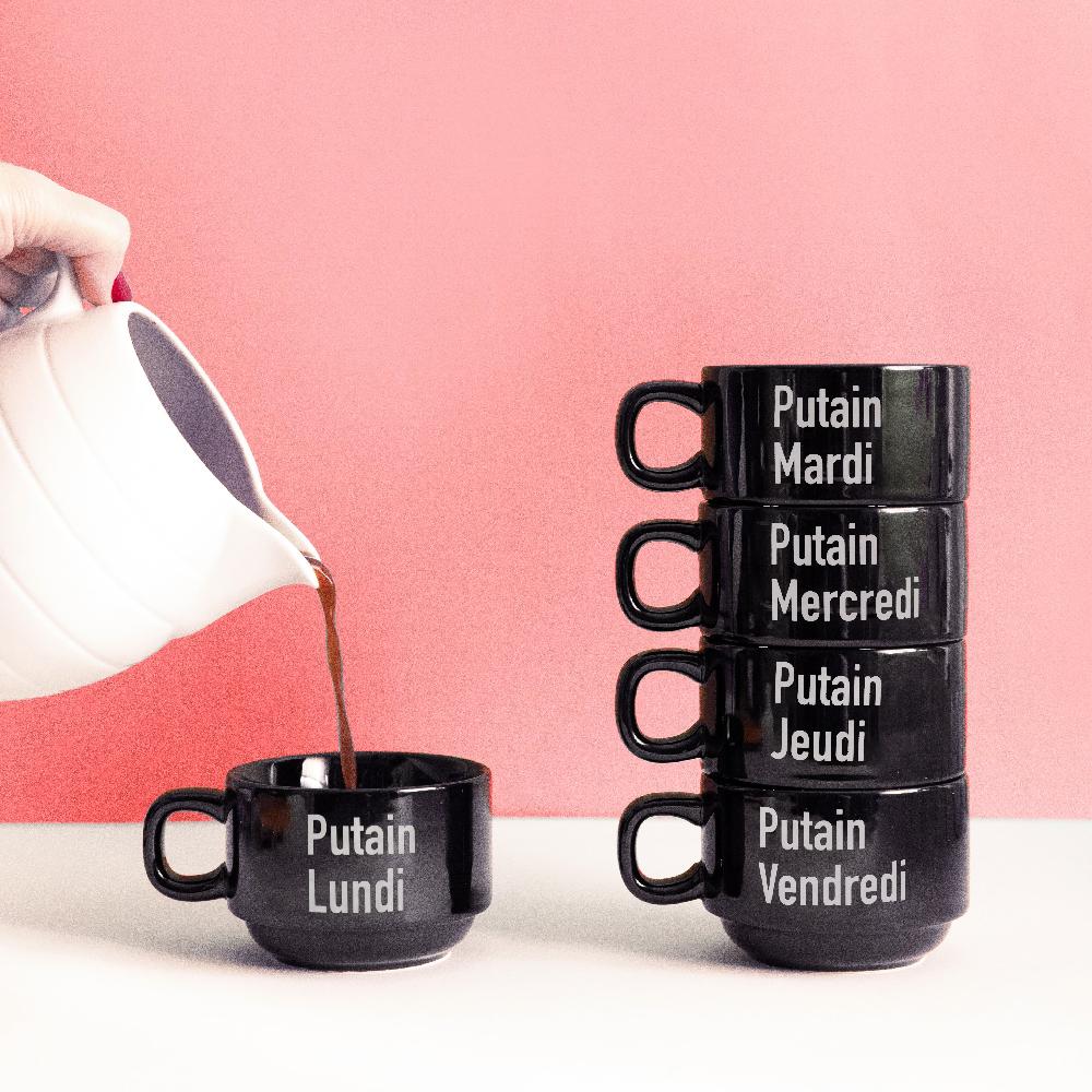 Fisura Tazas "Putain La Semaine" FR (Set De 5)