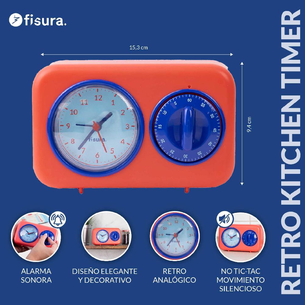 Fisura Temporizador De Cocina Retro - Rojo