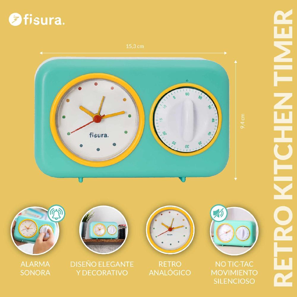 Fisura Temporizador De Cocina Retro - Verde