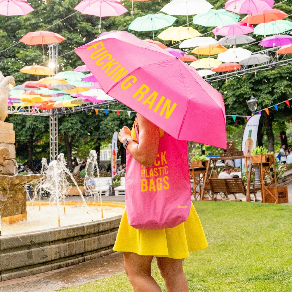 Fisura Tote Bag Original “fuck Plastic Bag" Rosa