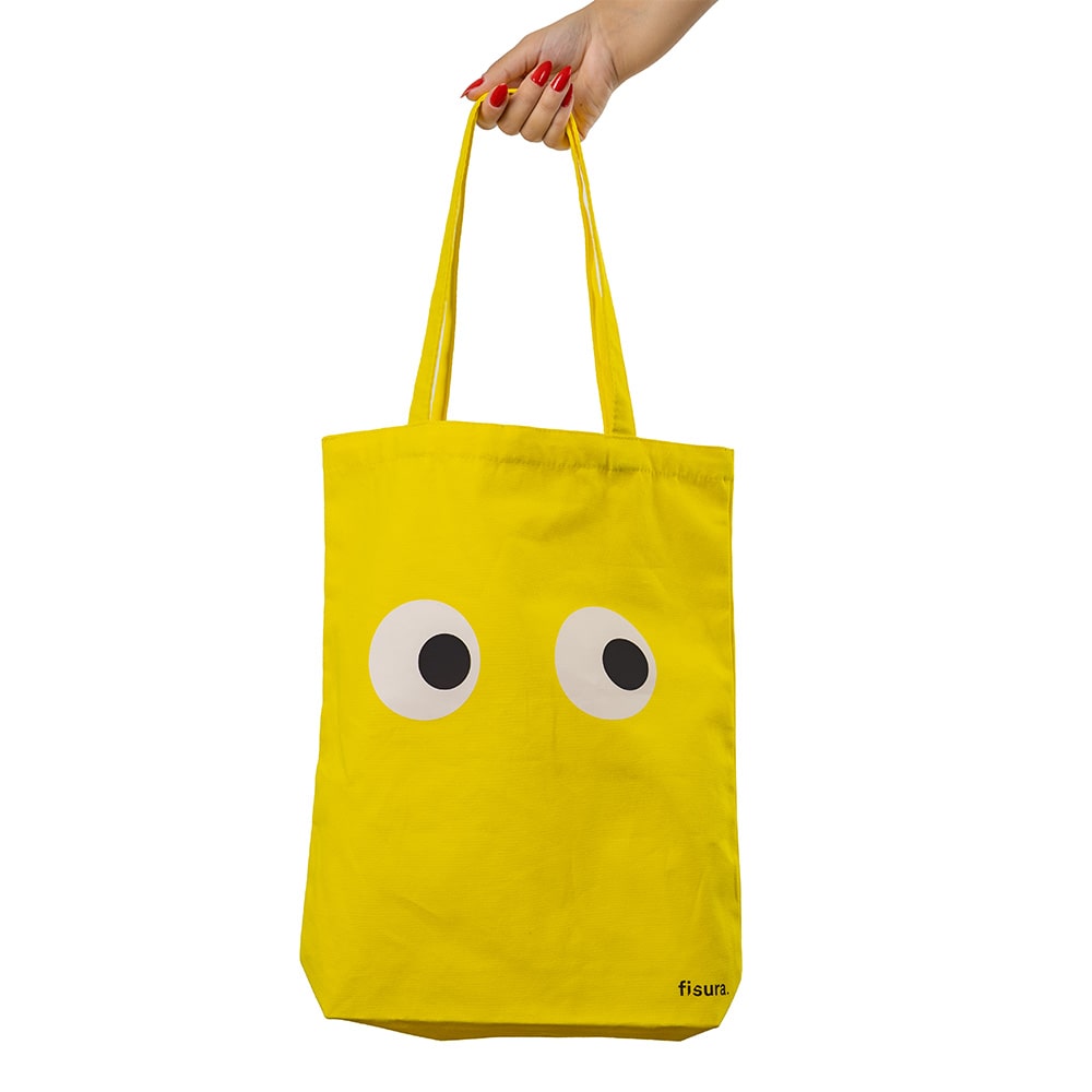 Fisura Tote bag original “ojos” amarilla