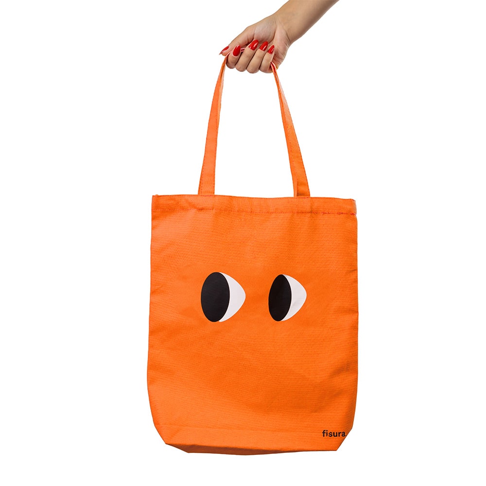 Fisura Tote bag original “ojos” naranja
