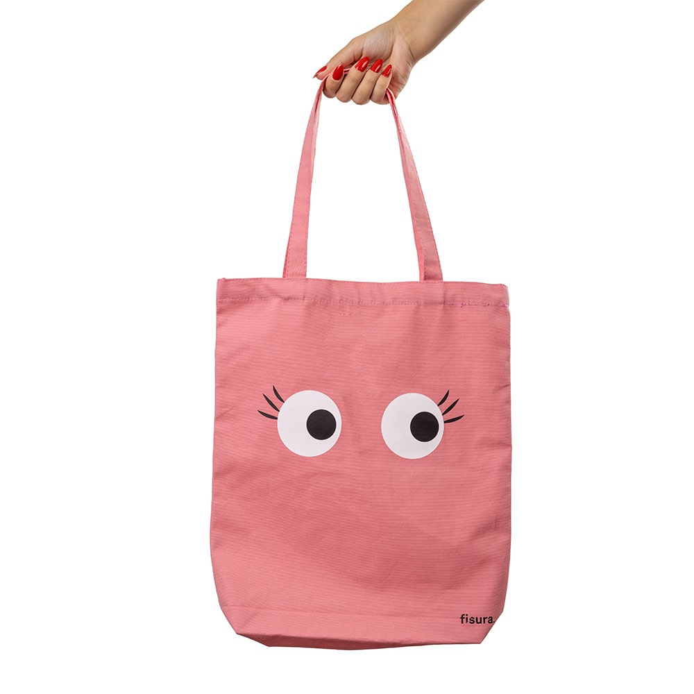 Fisura Tote bag original “ojos” rosa