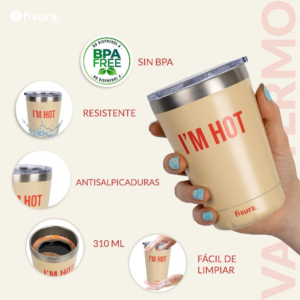 Fisura Vaso Termo “I’m Hot” Beige