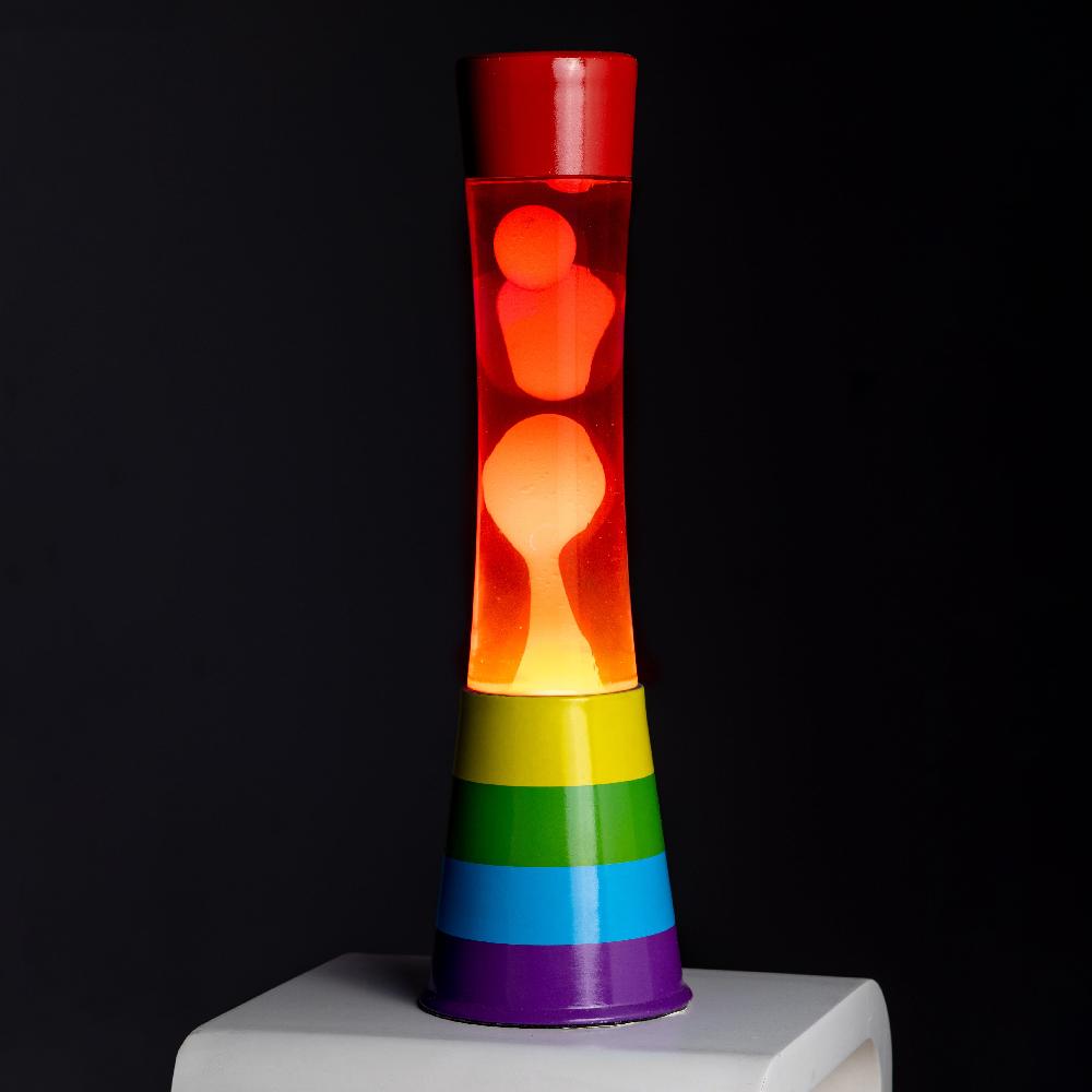 Fisura Lámpara De Lava Arcoiris Líquido Rosa Y Lava Naranja