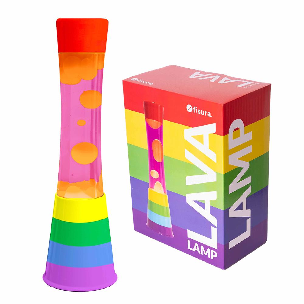 Fisura Lámpara de lava Arcoiris líquido rosa y lava naranja