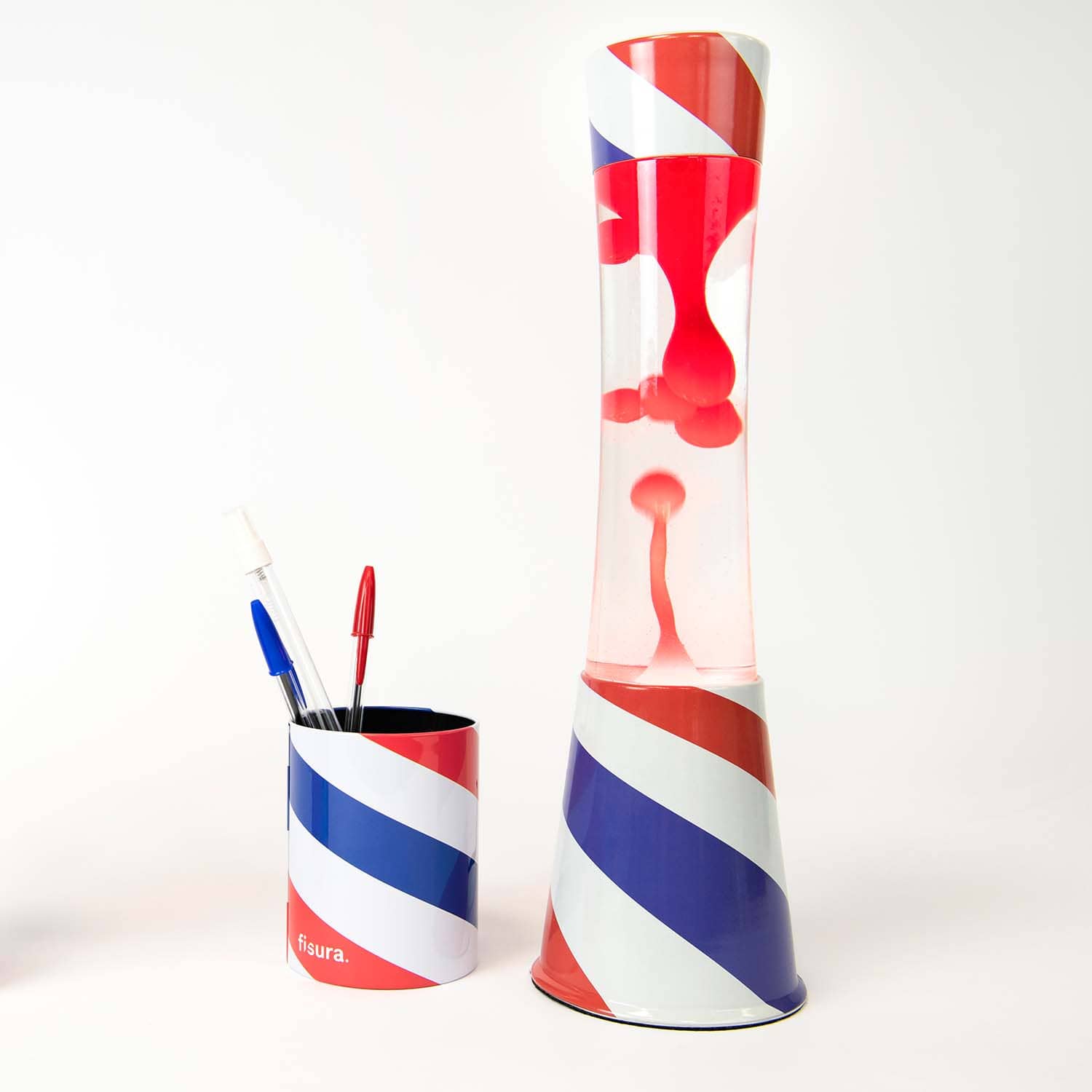 Fisura Lámpara De Lava Barbería Líquido Transparente Y Lava Roja