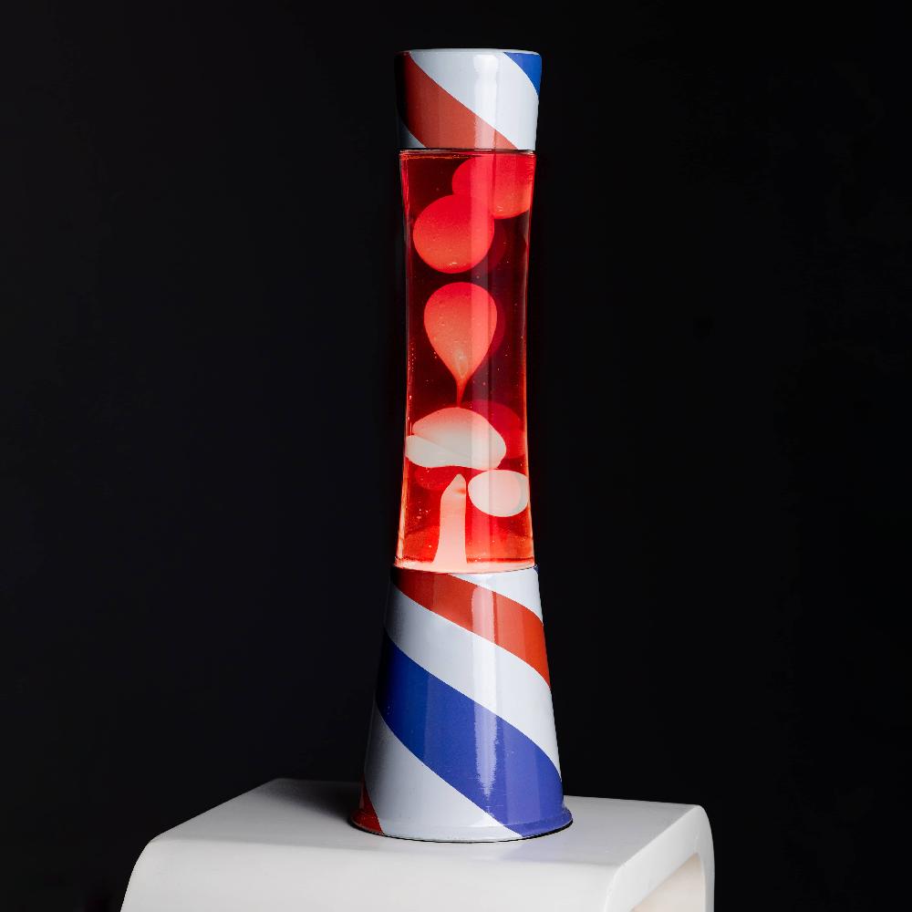 Fisura Lámpara De Lava Barbería Líquido Transparente Y Lava Roja