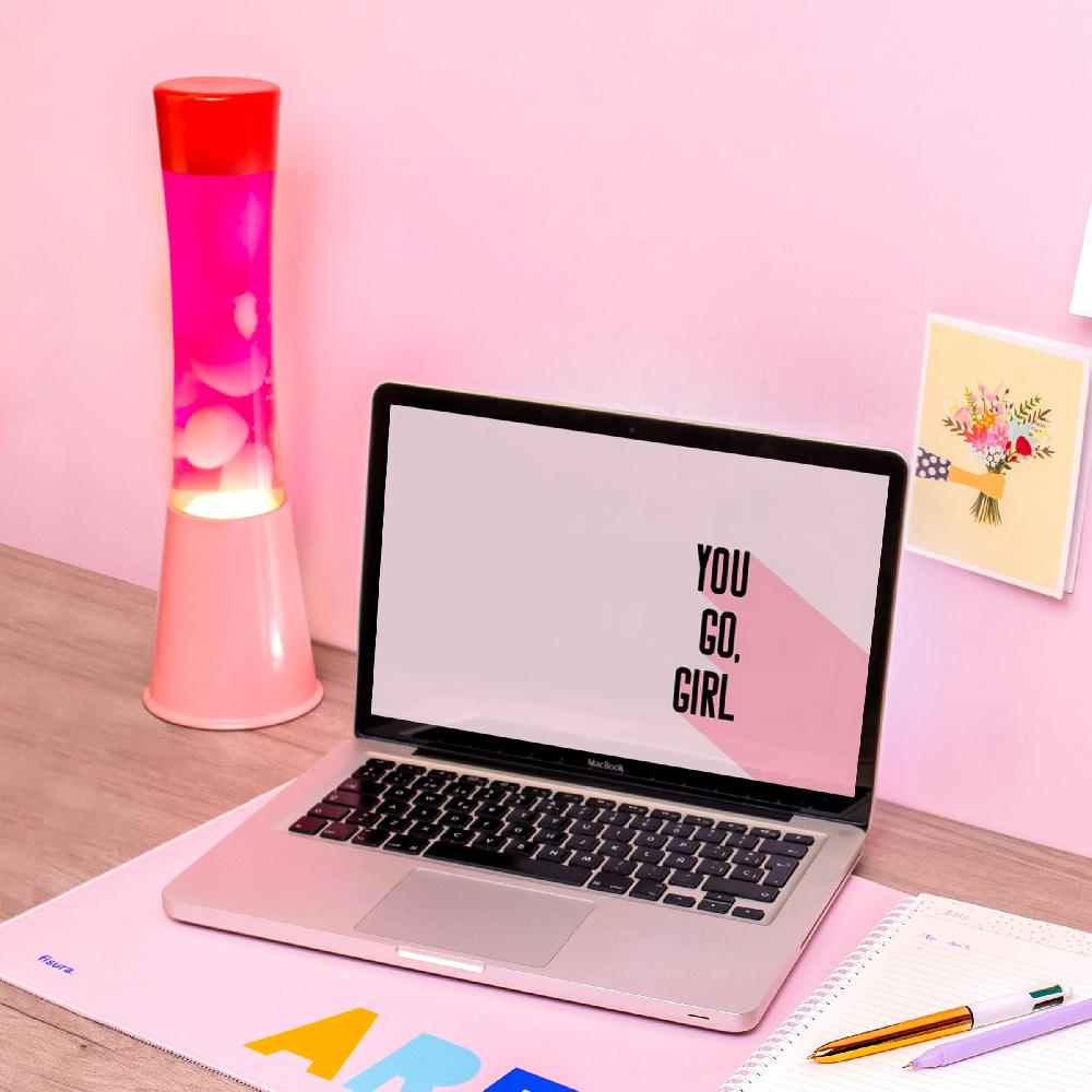 Fisura Lámpara De Lava Base Rosa Con Tapa Roja Líquido Rosa Y Lava Transparente