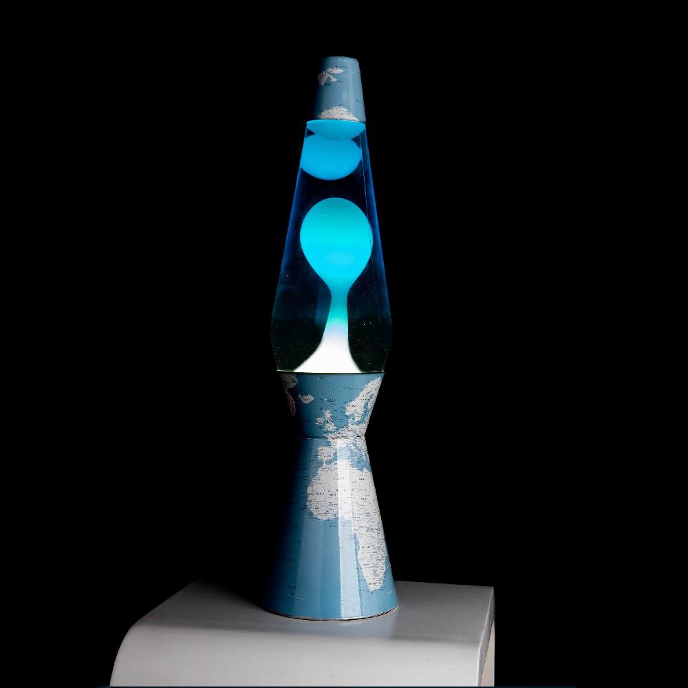 Fisura Lámpara De Lava Bullet Mundo Líquido Azul Y Lava Blanca