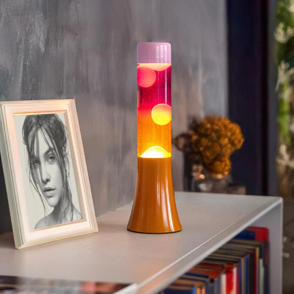 Fisura Lámpara De Lava Degradado Rosa Y Naranja De 30 Cm