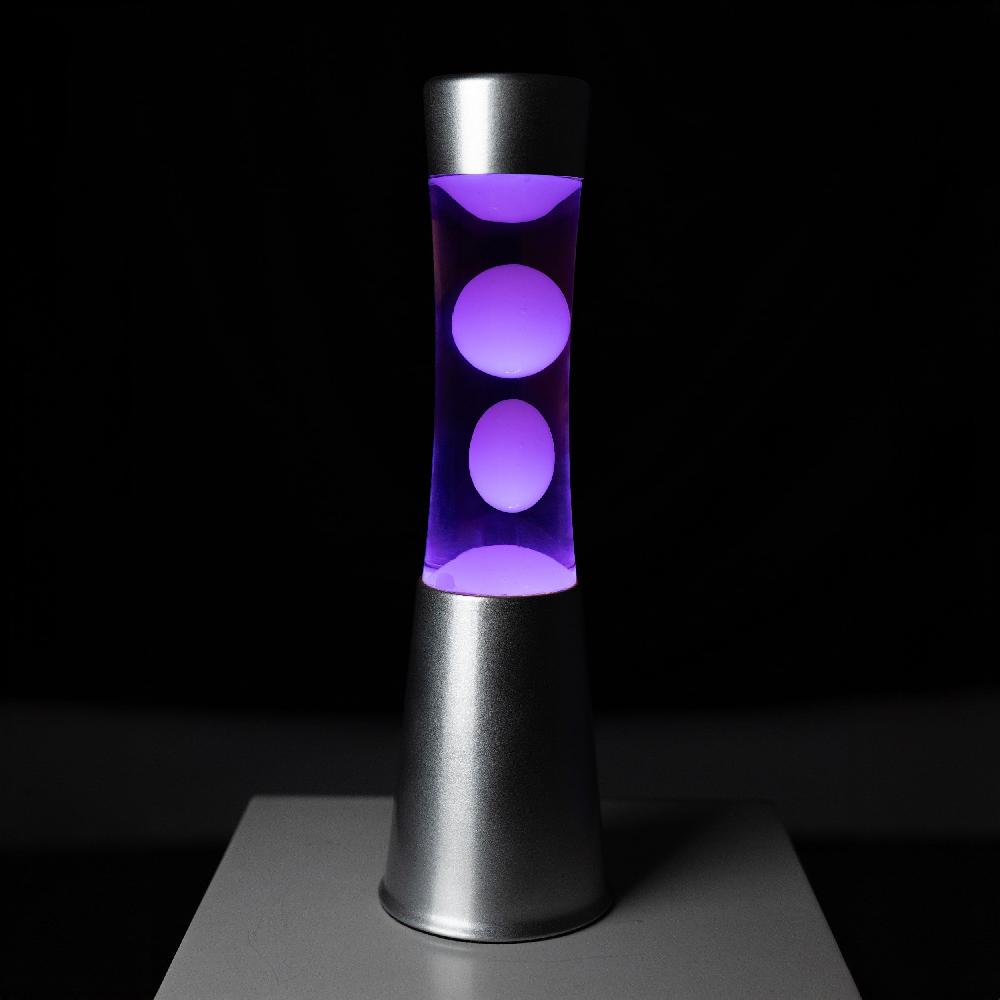 Fisura Lámpara De Lava LED Con Base Plata - 7 Colores