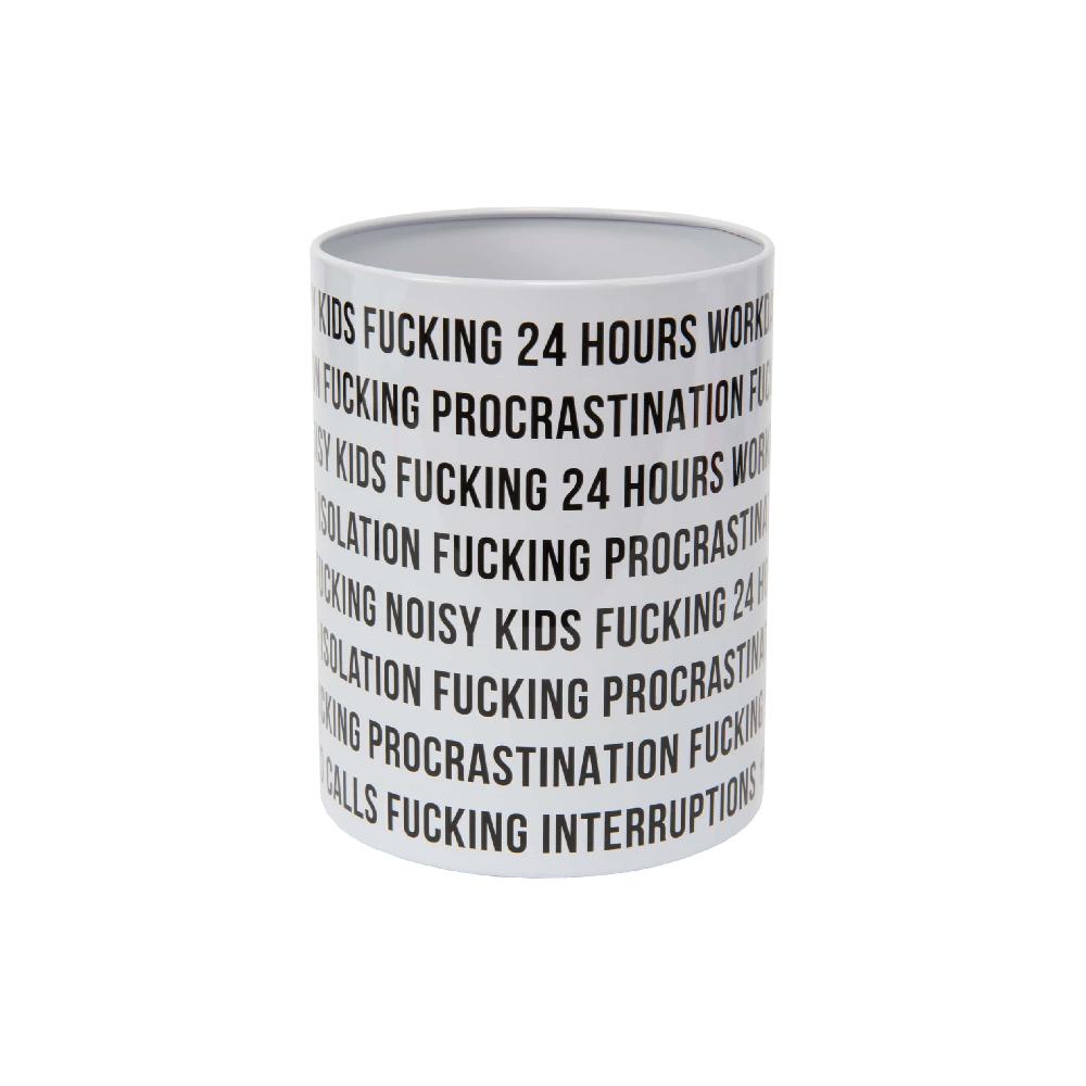 Fisura Portalápices vaso 'Fucking Home Office' Blanco