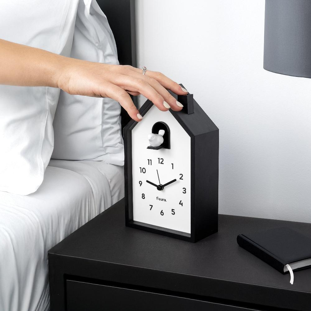 Fisura Reloj Despertador Cuco Casita Blanco Y Negro