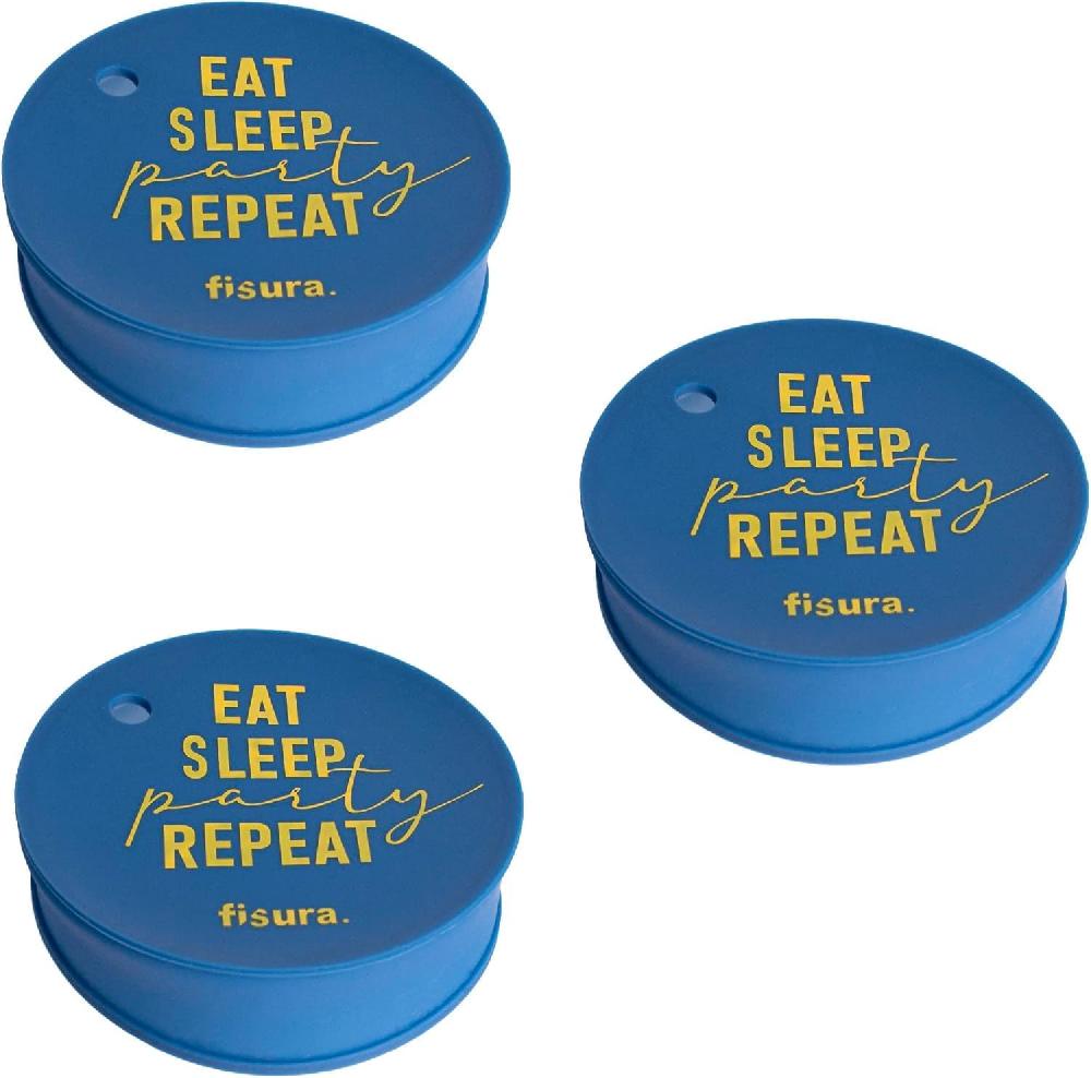 Fisura Tapa vasos antidroga “Eat Sleep Party Repeat” 3 unidades