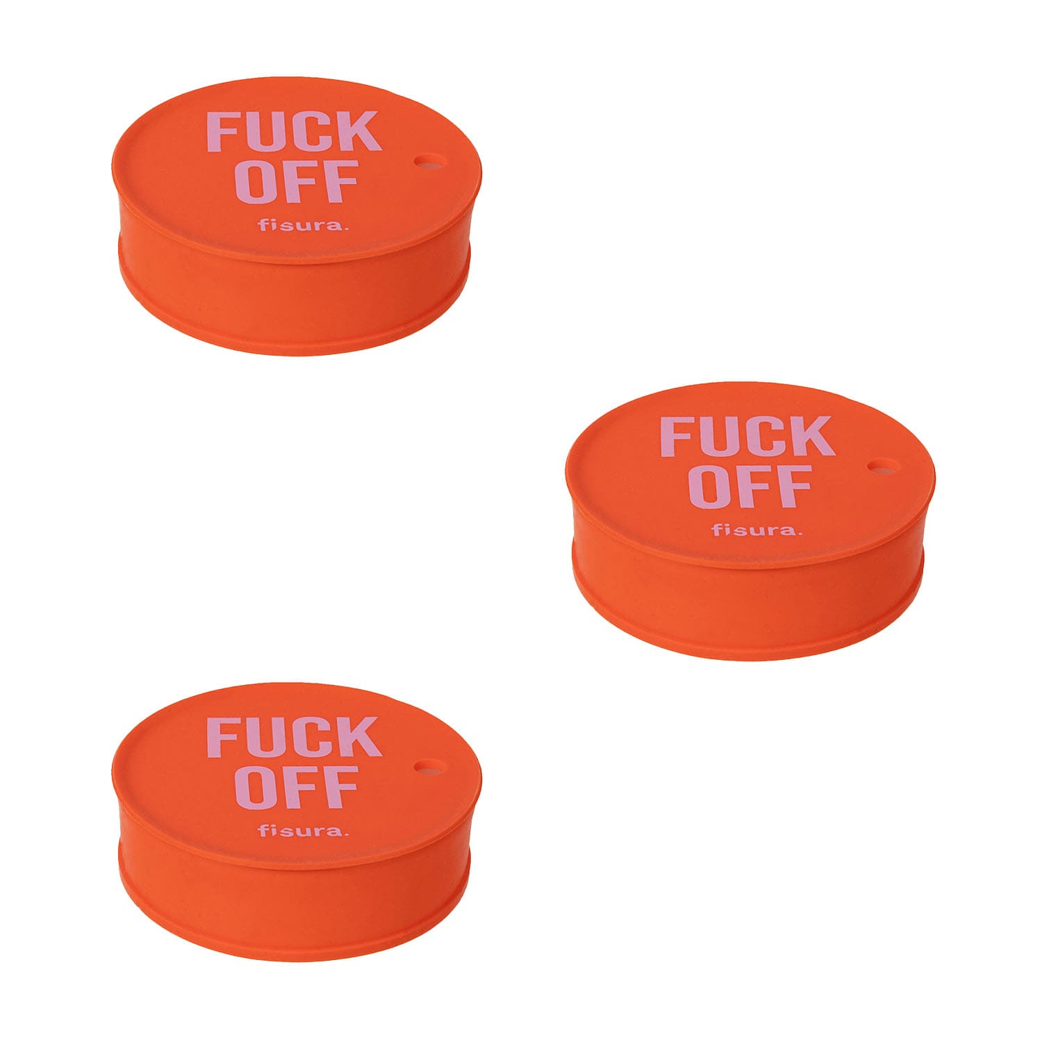 Fisura Tapa Vasos Antidroga “Fuck Off” Rojo 3 Unidades