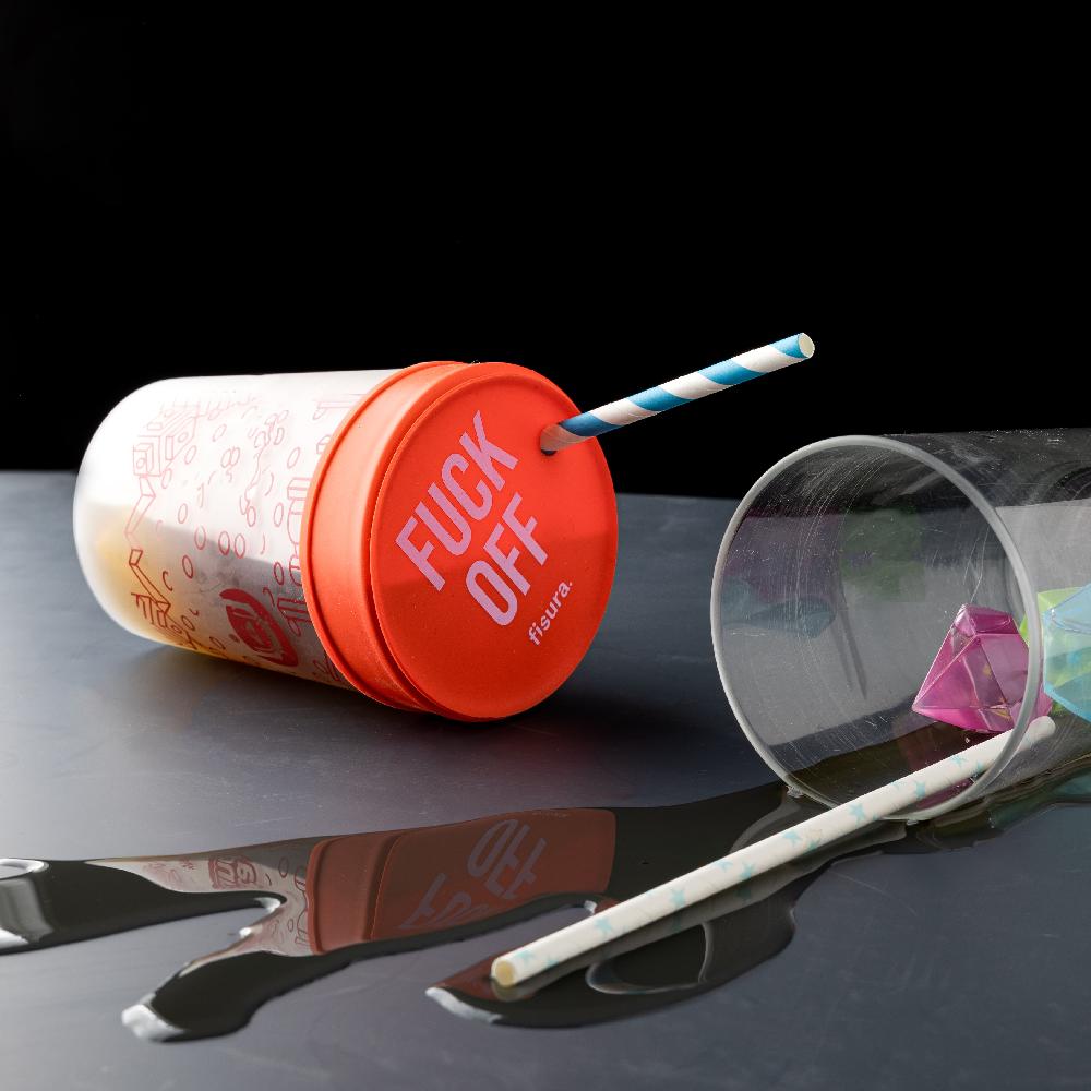 Fisura Tapa Vasos Antidroga “Fuck Off” Rojo 5 Unidades