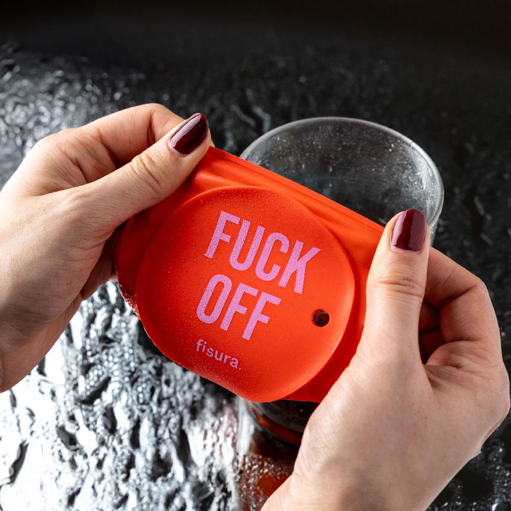 Fisura Tapa Vasos Antidroga “Fuck Off” Rojo 5 Unidades