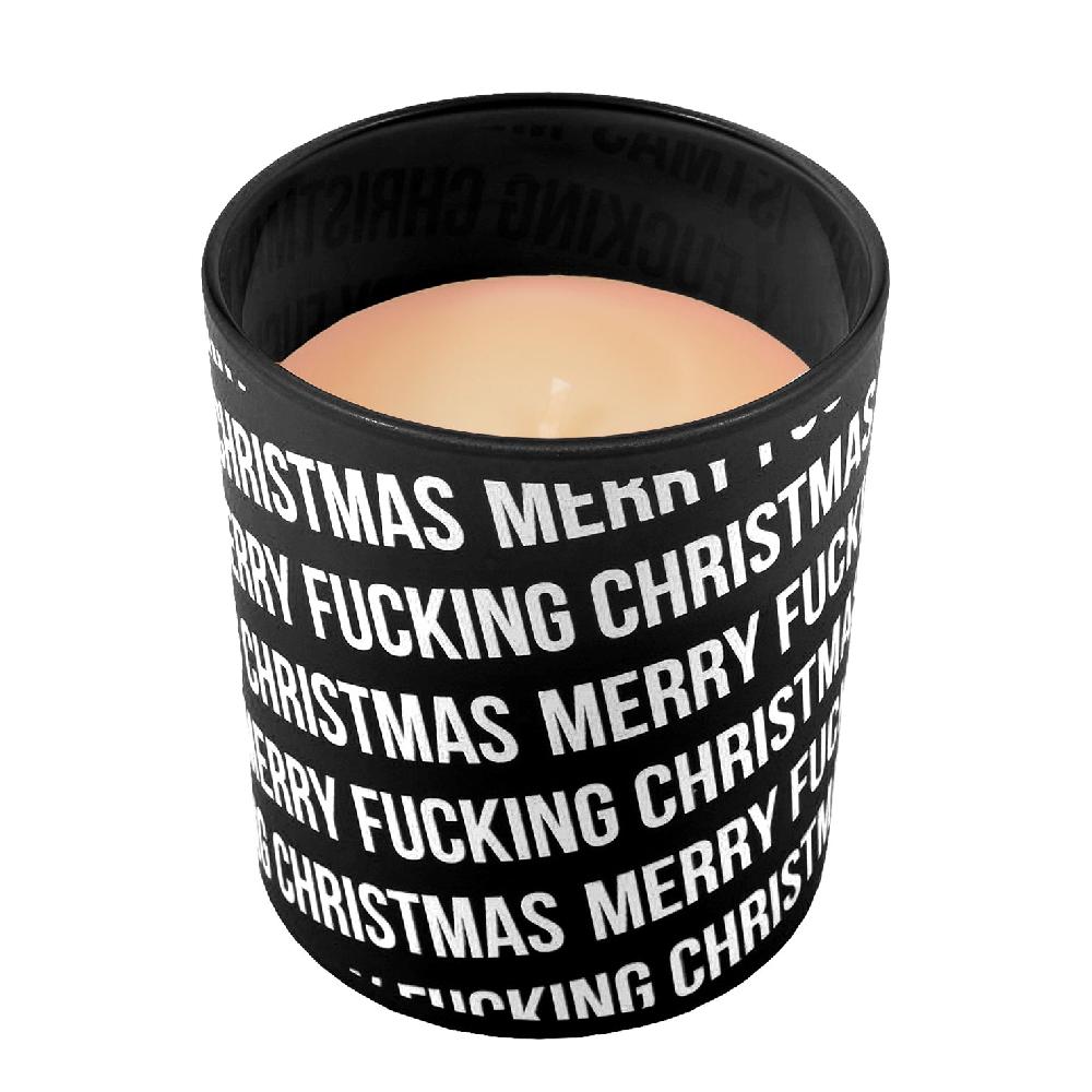 Fisura Velas De Vaso Patrón "Fucking Christmas" - Pack Rojo Y Negro