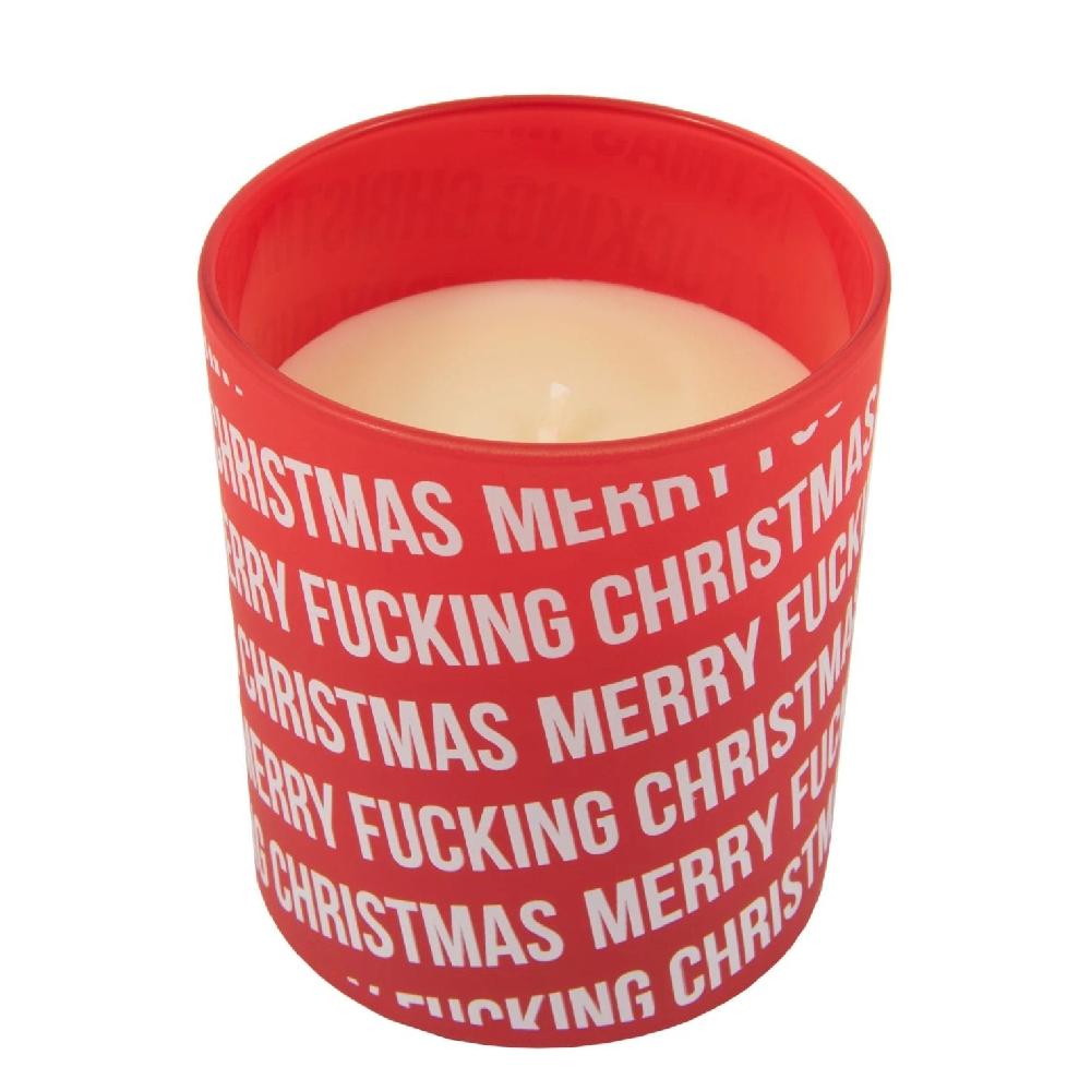 Fisura Velas de vaso patrón "Fucking Christmas" - Pack Rojo y Negro
