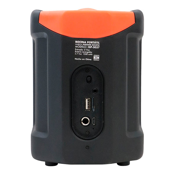 Fussion ISP-3037 ZUNYN Bocina Portátil 3" 800W P.M.P.O