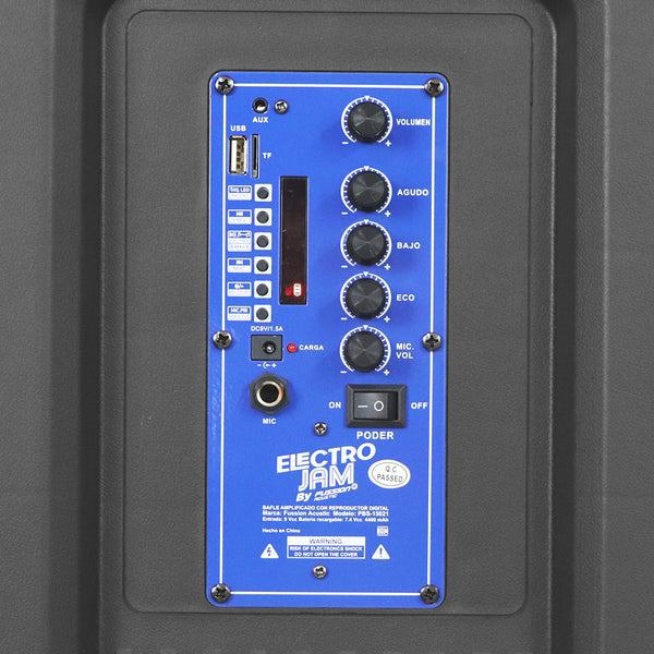 Fussion PBS-15021 15" 40 000W P.M.P.O ELECTRO JAM BAFLE AMPLIFICADO 15"