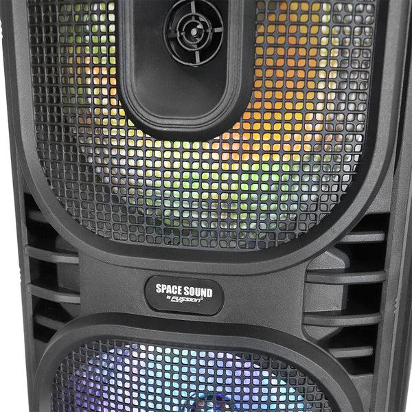 Fussion PBS-2X8003 BAFLE AMPLIFICADO SPACE SOUND 40 000W P.M.P.O 2X8"